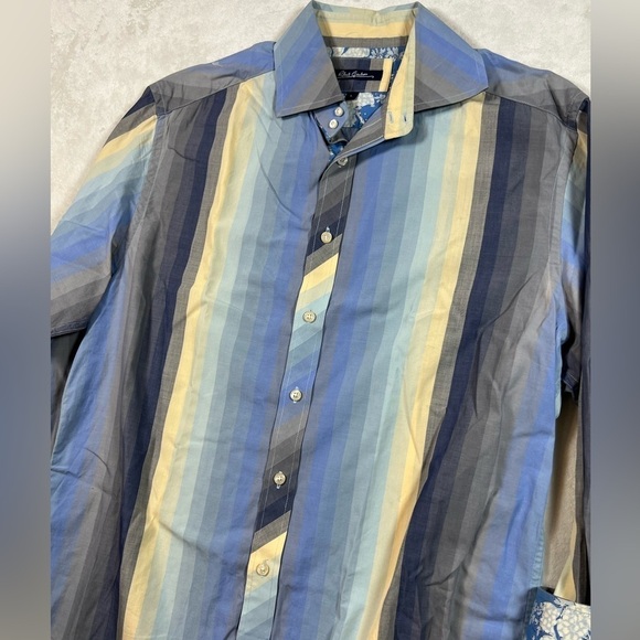 Robert Graham Large Novacheck Multicolor Flashy Collar Pattern Cuff Party Shirt - Picture 4 of 14